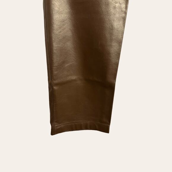 Ralph Ralph Lauren Vintage Metallic Bronze Leather High Rise Flare Pants 6 - Picture 8 of 13
